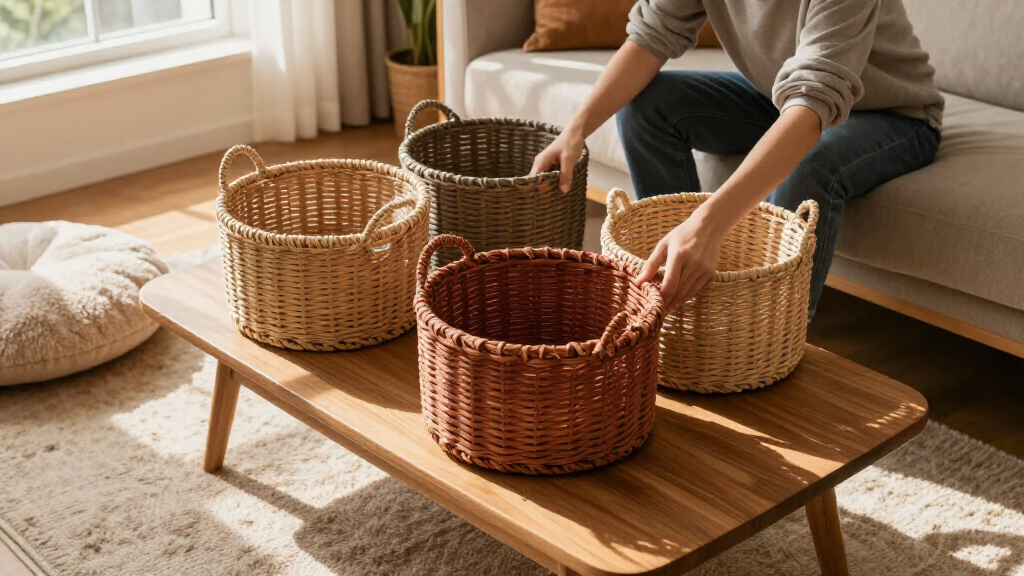 wicker storage baskets