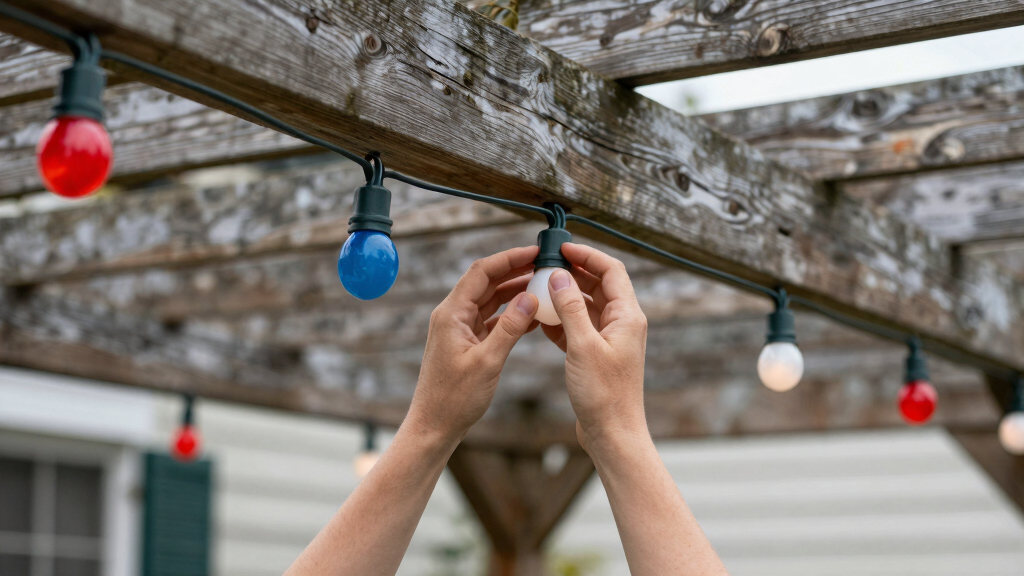 patriotic outdoor string lights