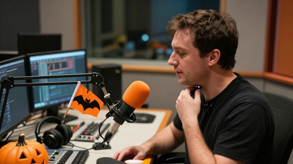 Halloween costume microphones for broadcasts
