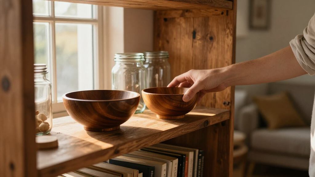 rustic bookshelf decor