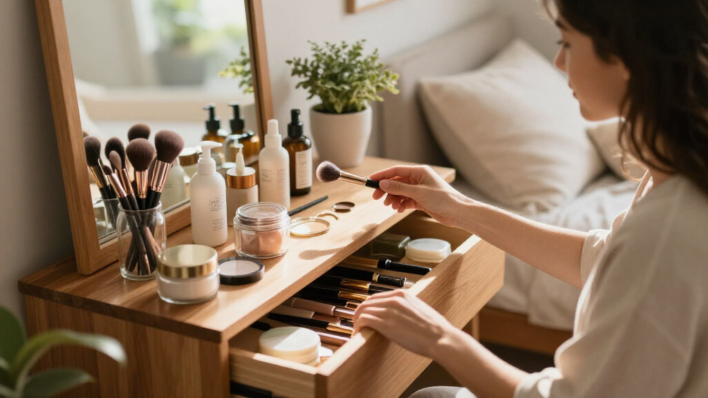 makeup vanity with storage