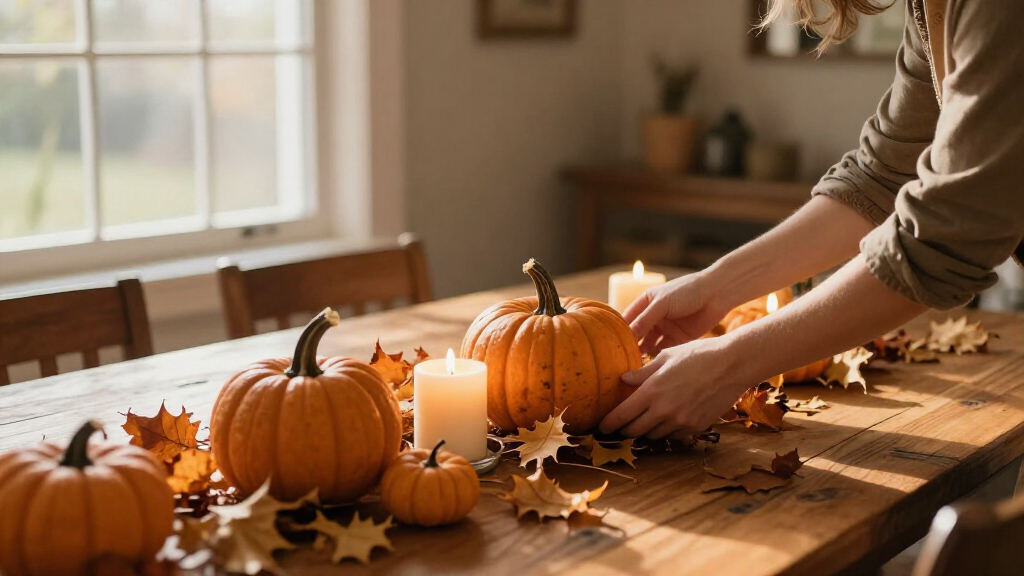 fall-themed table centerpieces