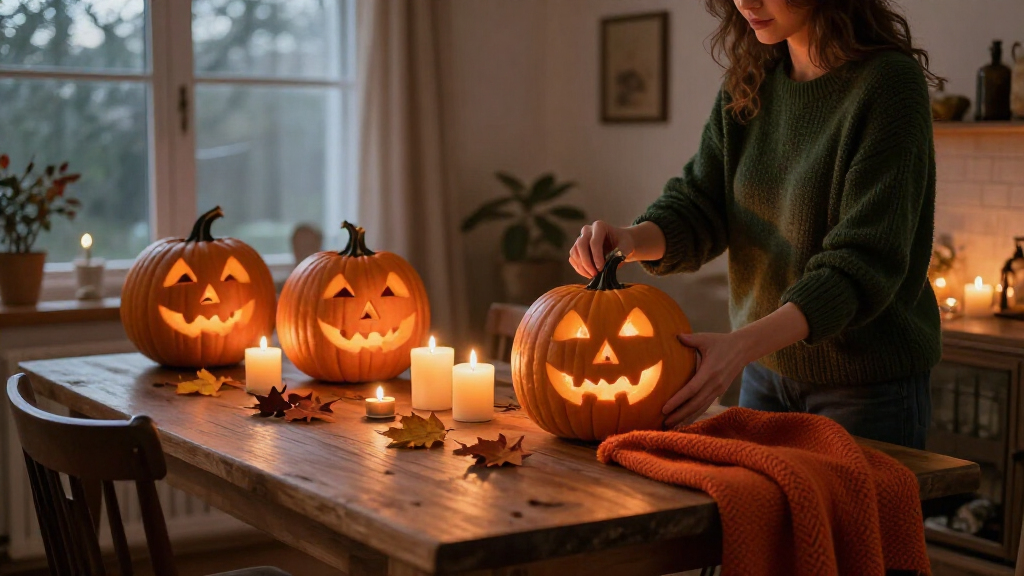 Halloween pumpkin candle holders