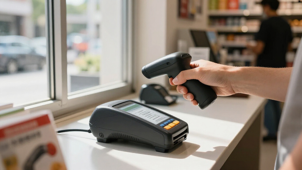POS terminal with barcode scanner