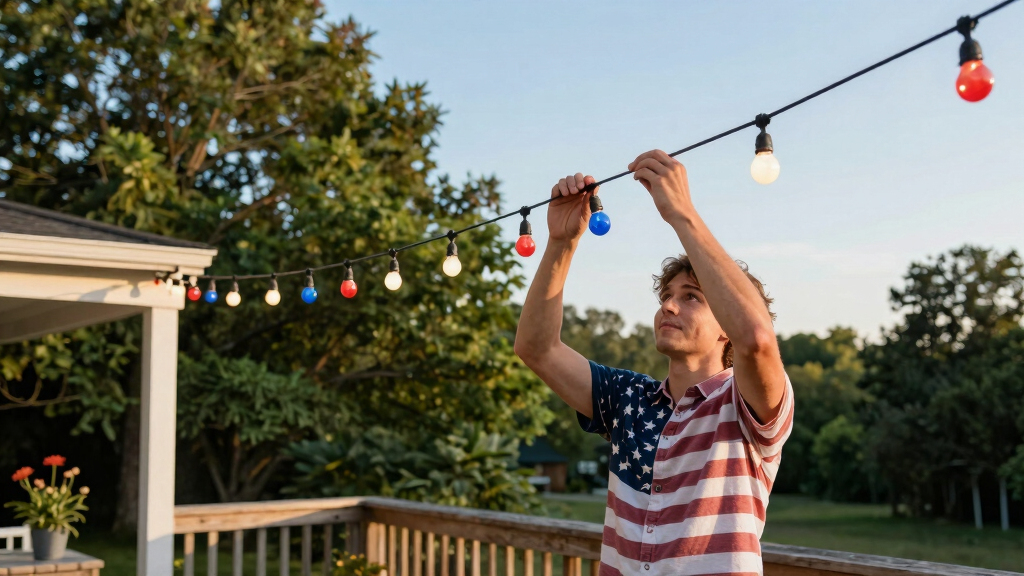 patriotic outdoor string lights