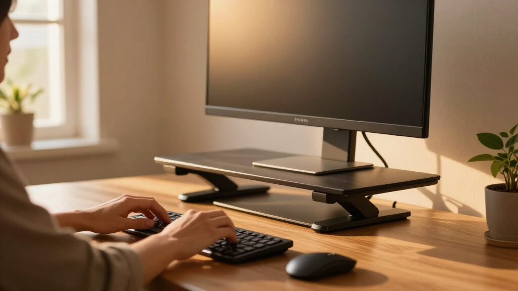 sit stand desk converter for large monitors under 600