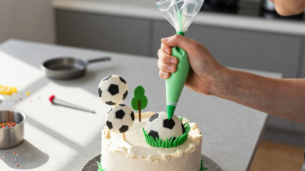 soccer-themed cake decorating supplies