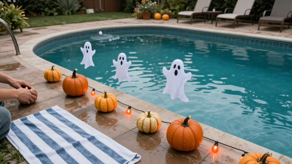 poolside halloween decorations