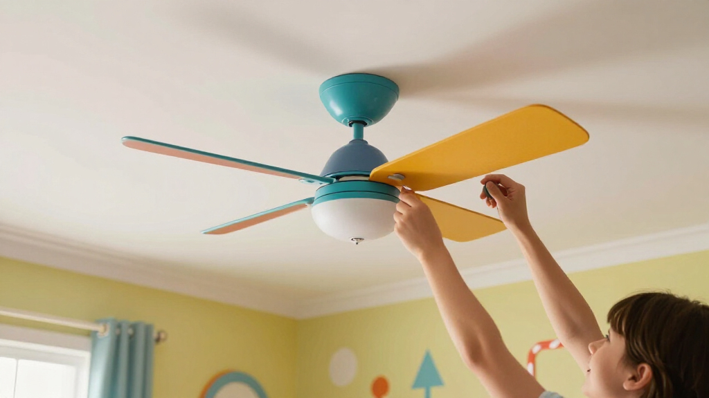 colored ceiling fan kids room