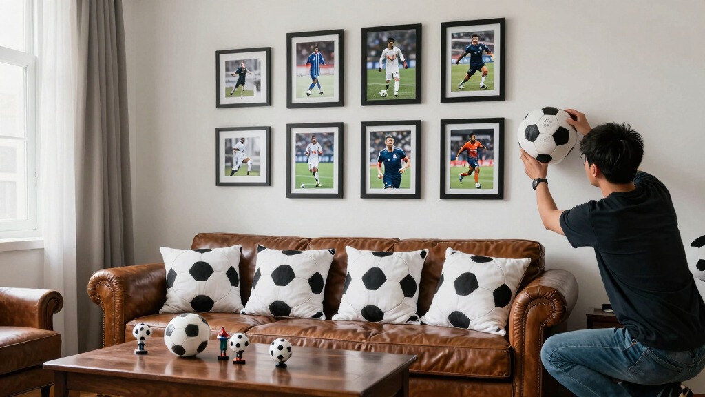 artistic soccer-themed decor