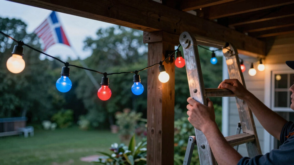 patriotic outdoor string lights