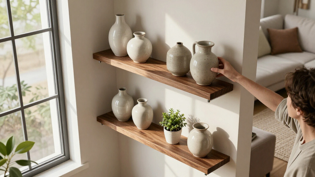 wall-mounted shelves