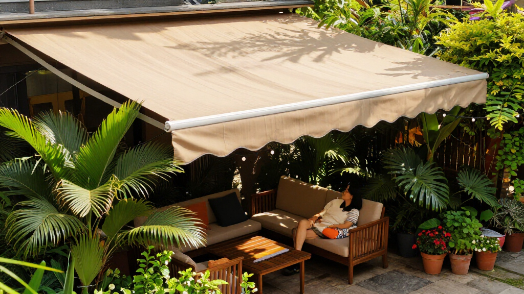 retractable awning for patio garden shade