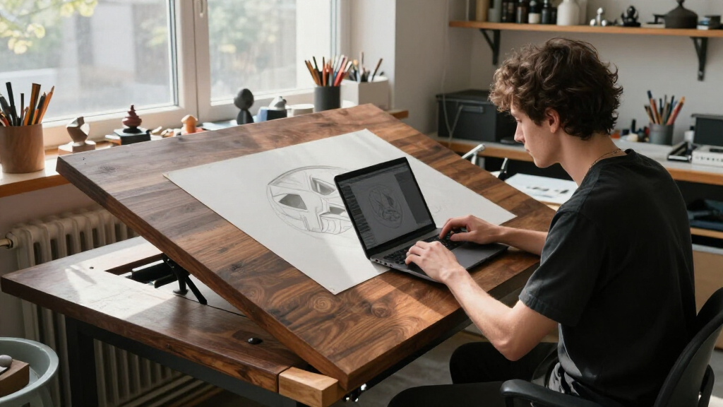 top rated architect drafting table with tilting top for 3d artists