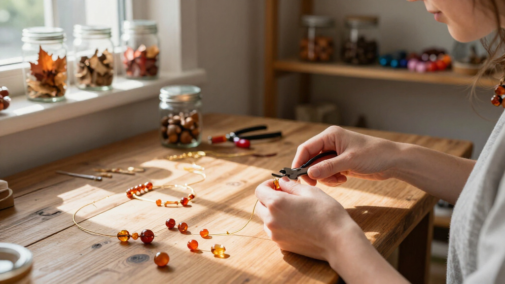 handmade fall-themed jewelry kits