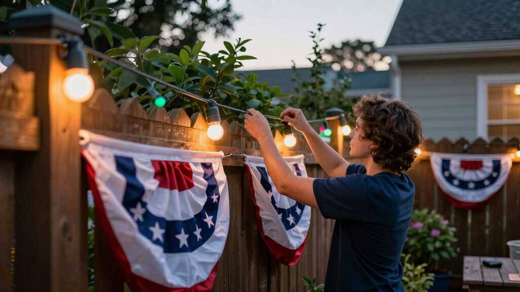 patriotic outdoor string lights