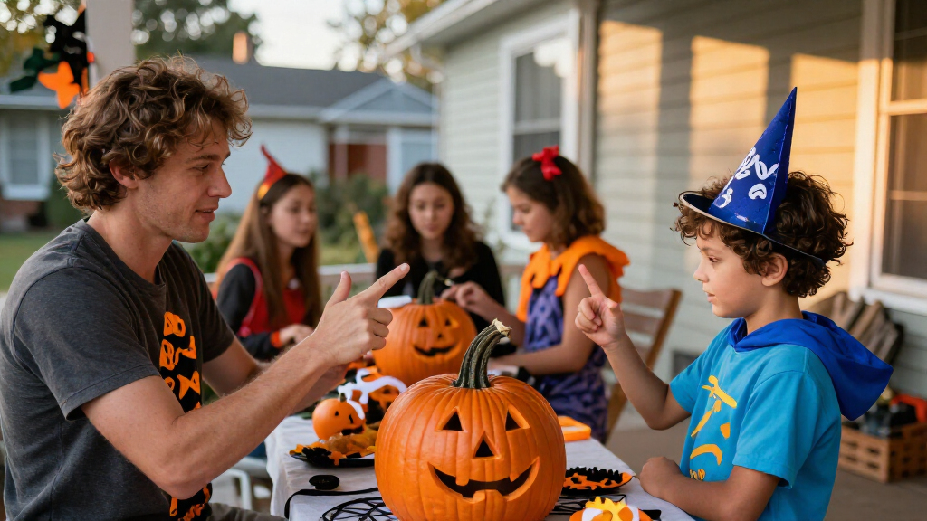 Halloween costumes with sign language