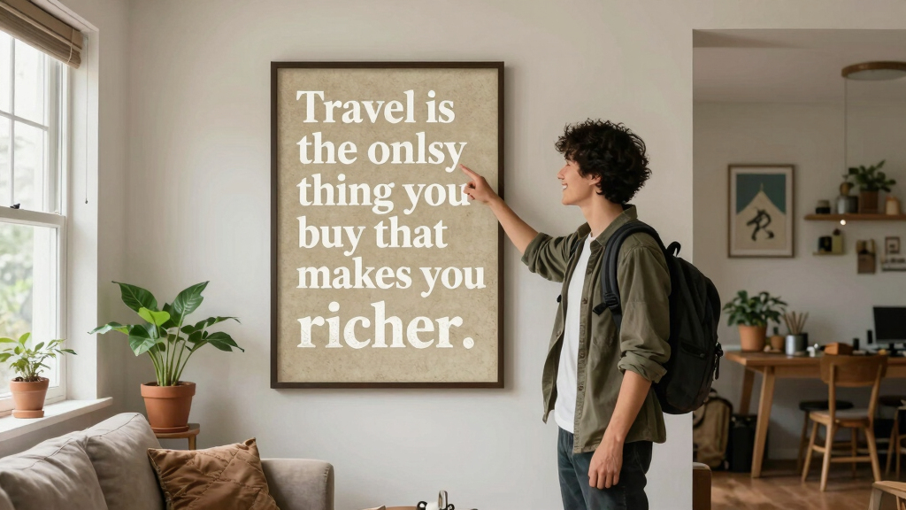 motivational travel quote wall art