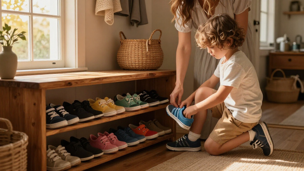 kids shoe rack for entryway