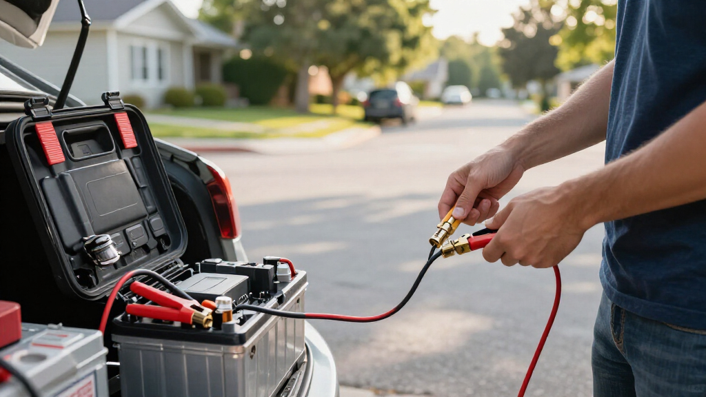 roadside emergency kit with jumper cables