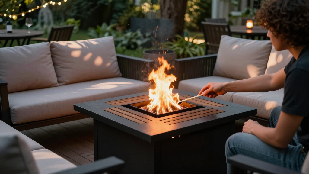 fire pit tables for patio ambiance