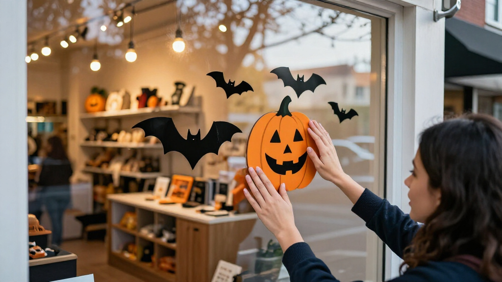 Halloween window decals for businesses