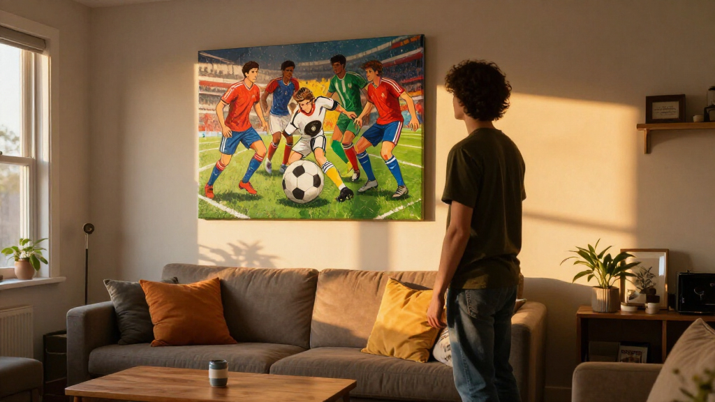 soccer-themed wall art