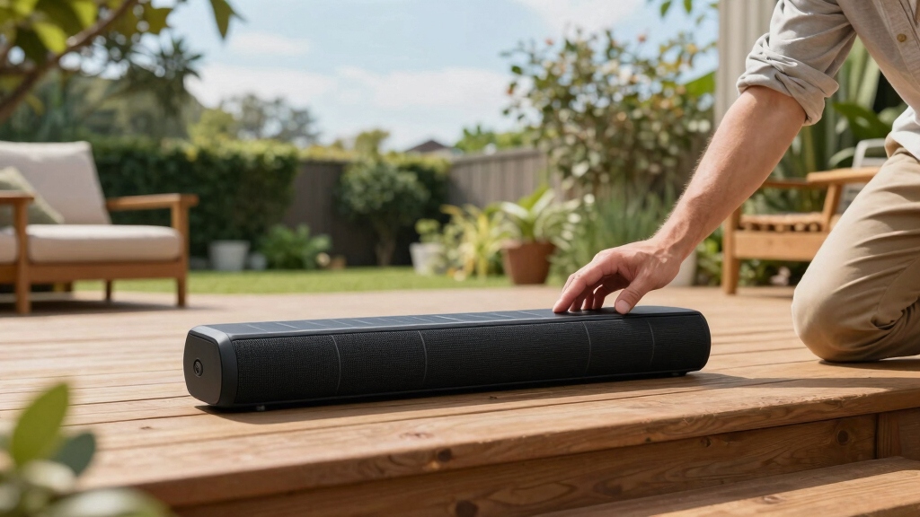 solar-powered outdoor soundbars