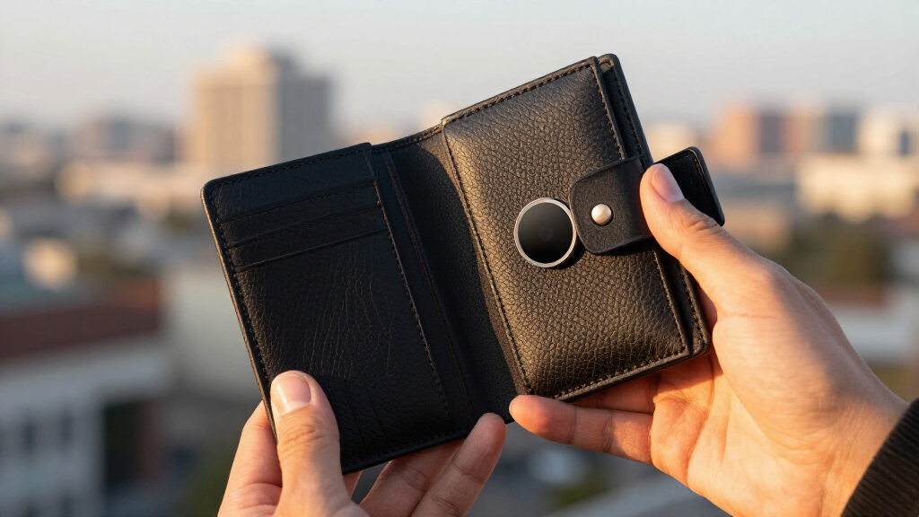 top grain leather travel wallets with airtag holder