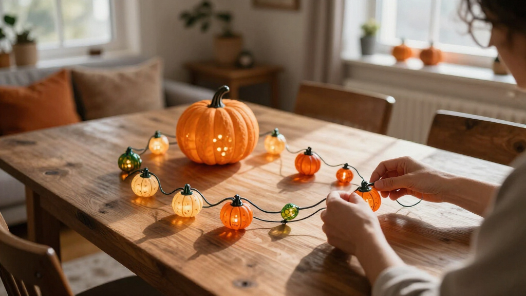 pumpkin-shaped string lights