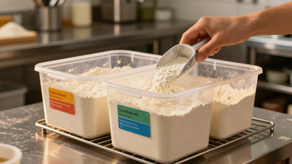 bakery ingredient bin rack system