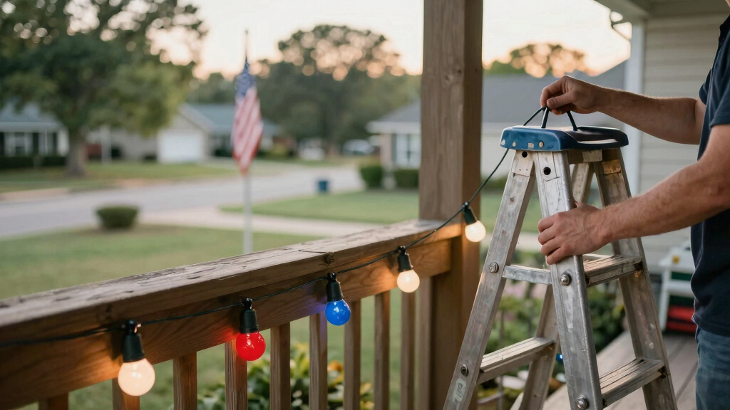 patriotic outdoor string lights