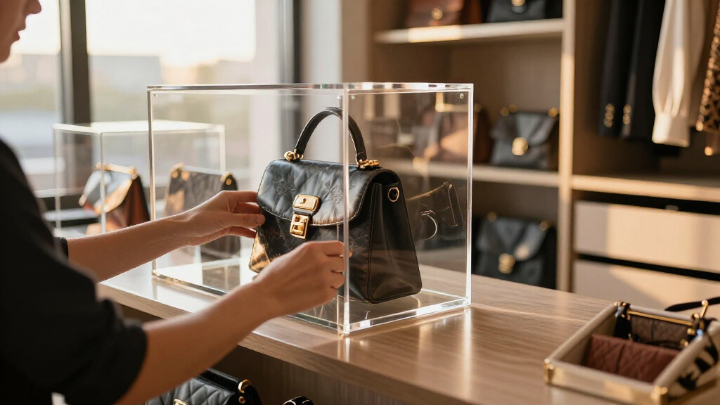 acrylic display cases for handbags for luxury closet organization