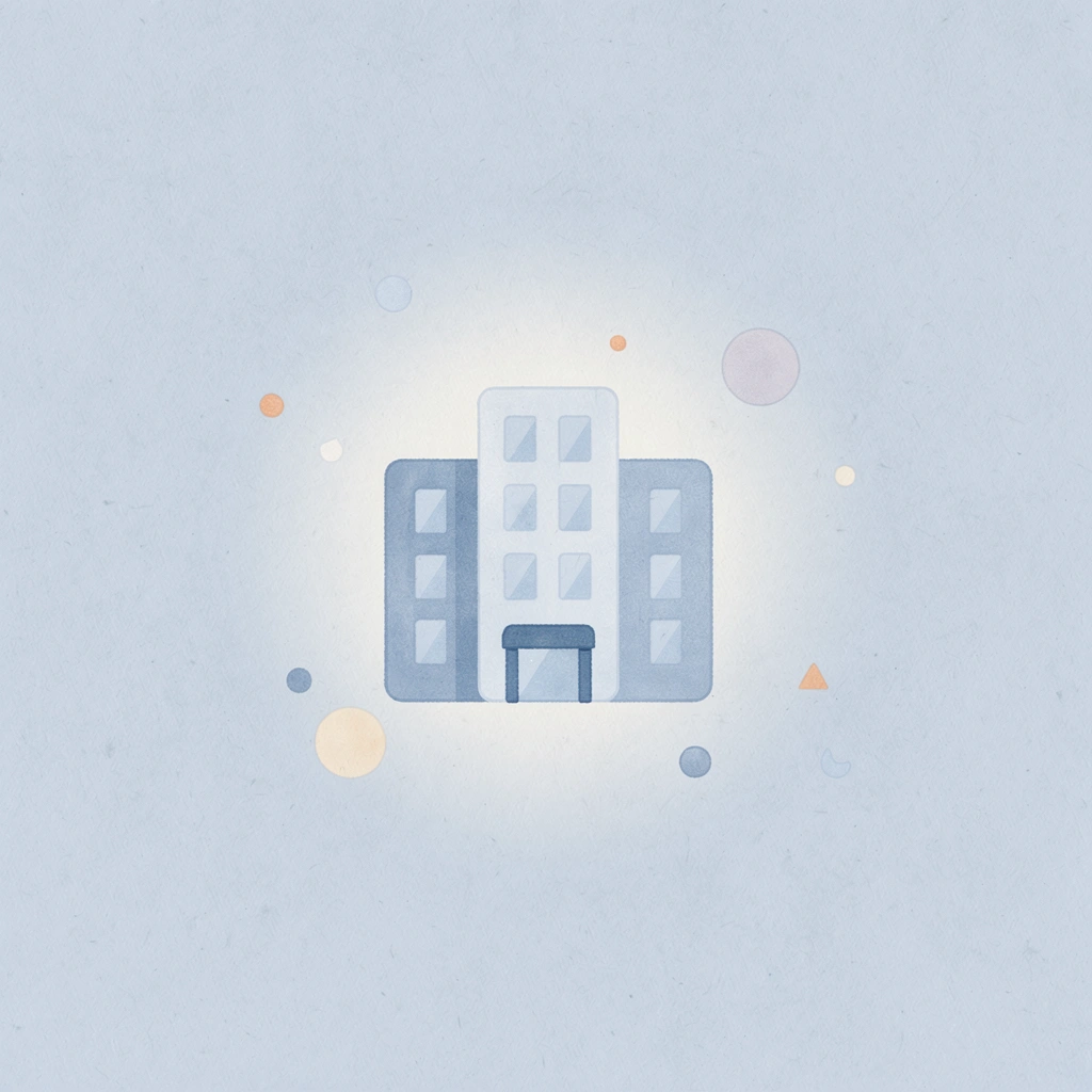 Hotel building icon representing the foundation of hotel revenue