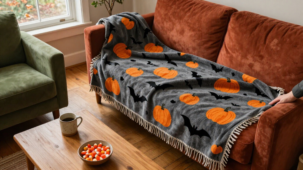 Halloween decorative throw blankets