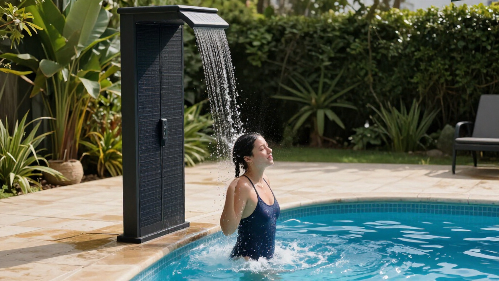 best solar outdoor shower for pool