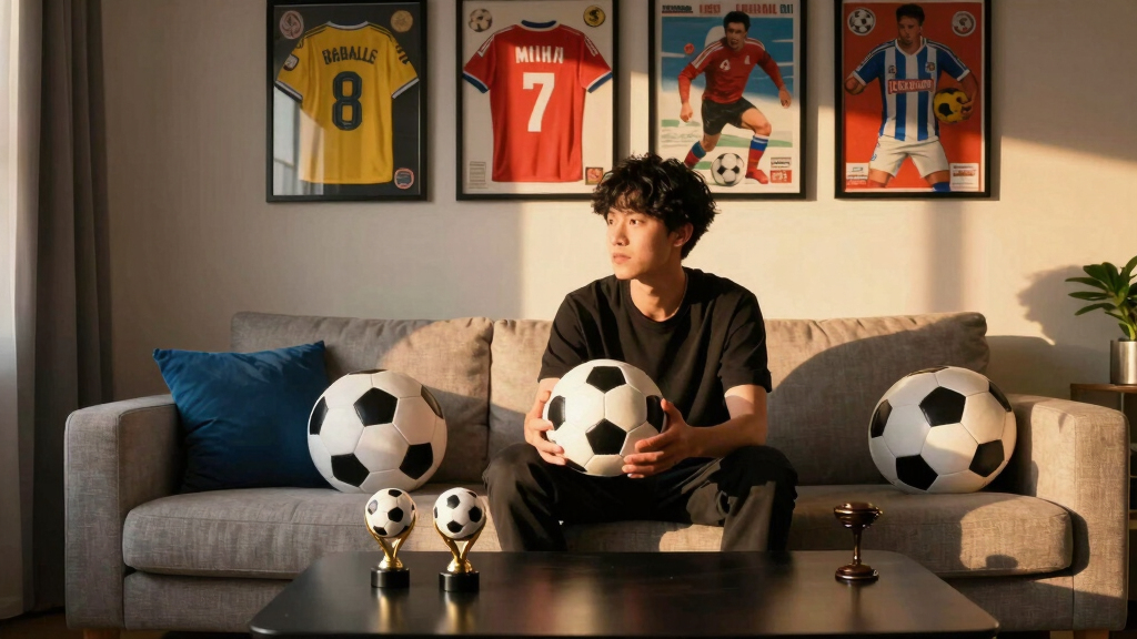 soccer-themed living room decor