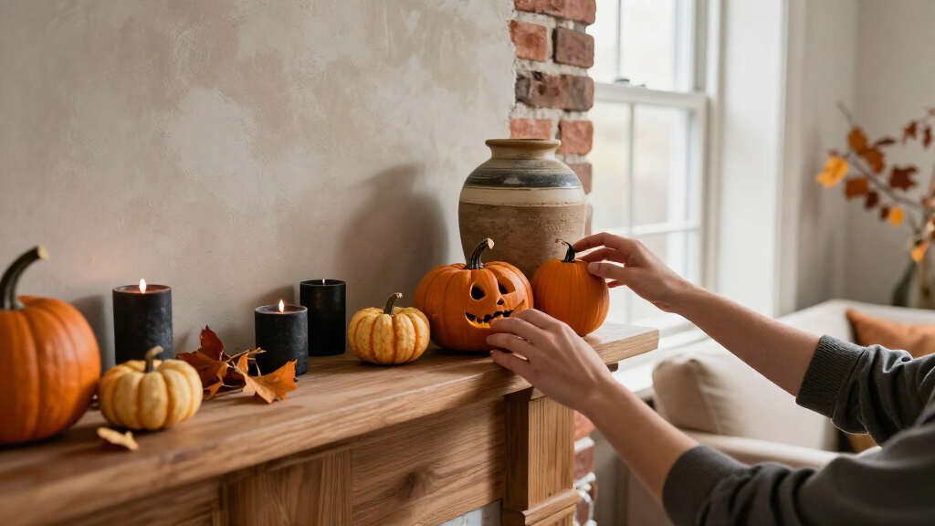 halloween mantel decorations