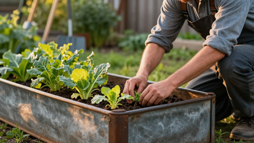 metal raised garden bed for gardeners