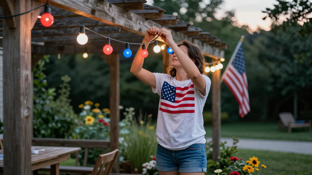 patriotic outdoor string lights