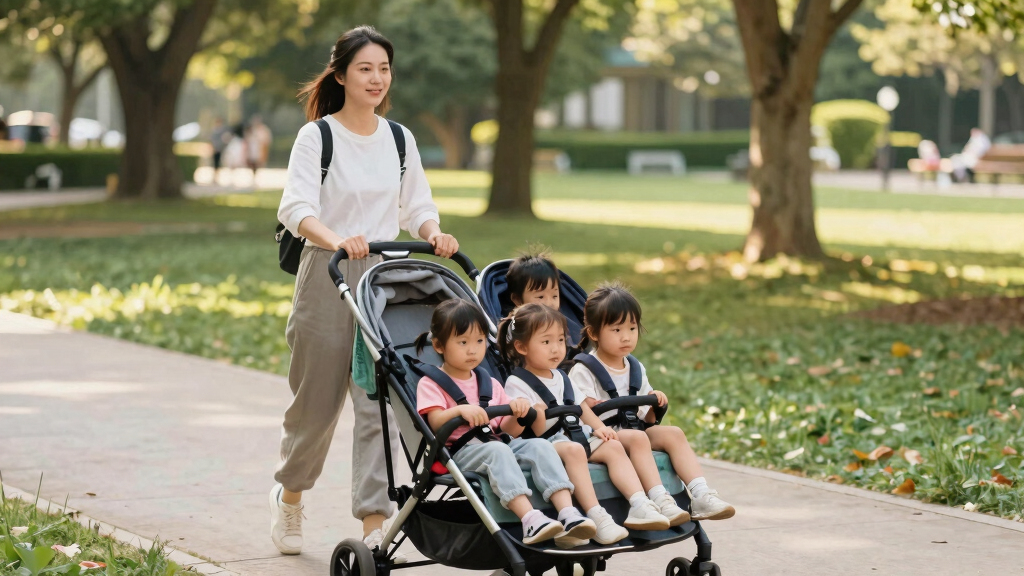 stroller wagon for 4 kids with 5 point harness
