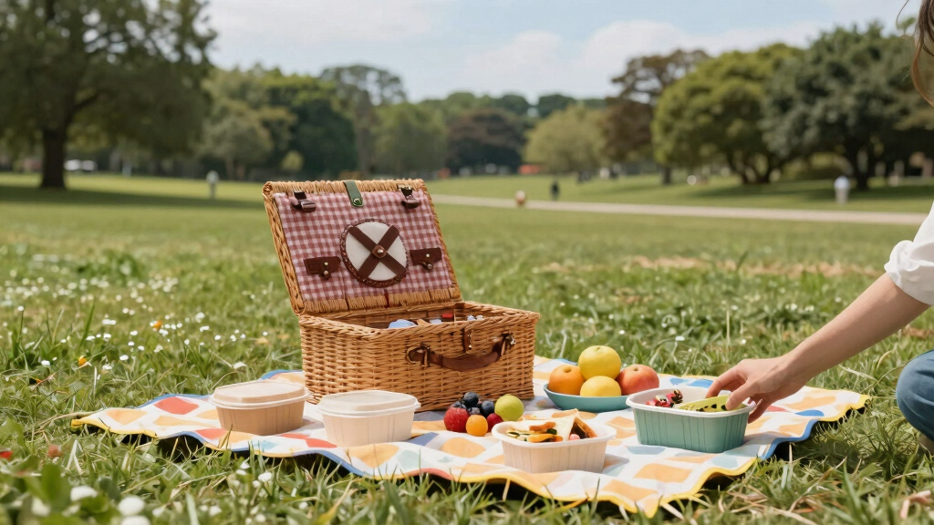family outdoor picnic supplies