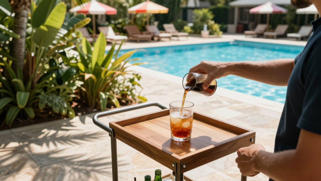best modular outdoor bar cart for pool area
