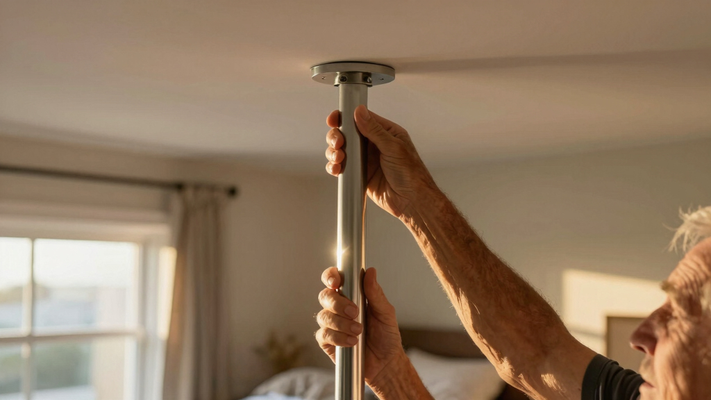 security poles for bedroom floor to ceiling