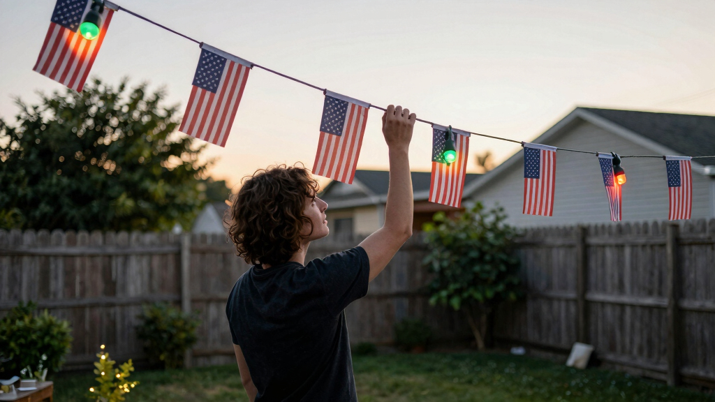 patriotic outdoor string lights