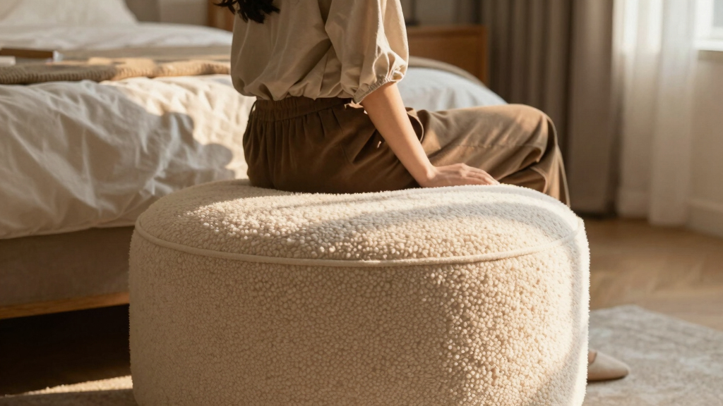 best boucle ottomans for bedrooms