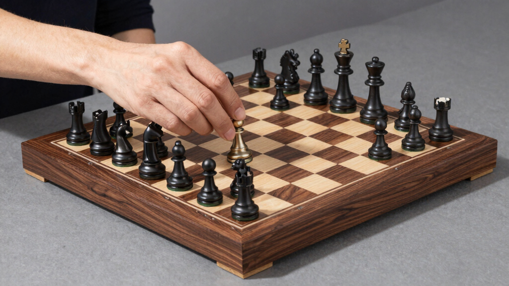 luxury chess set wood metal
