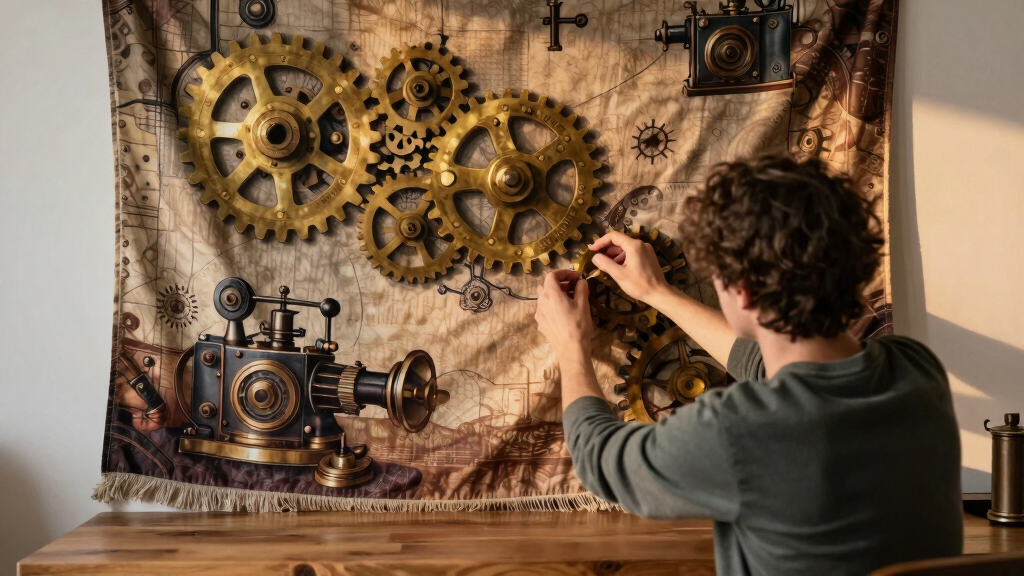 steampunk tapestry large