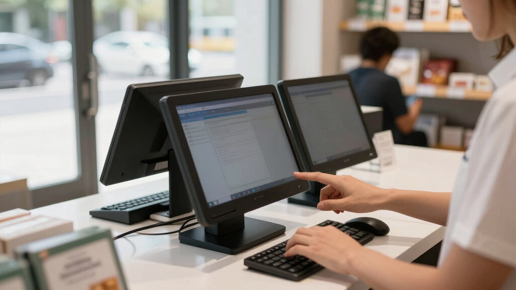 Dual screen POS terminal for checkout