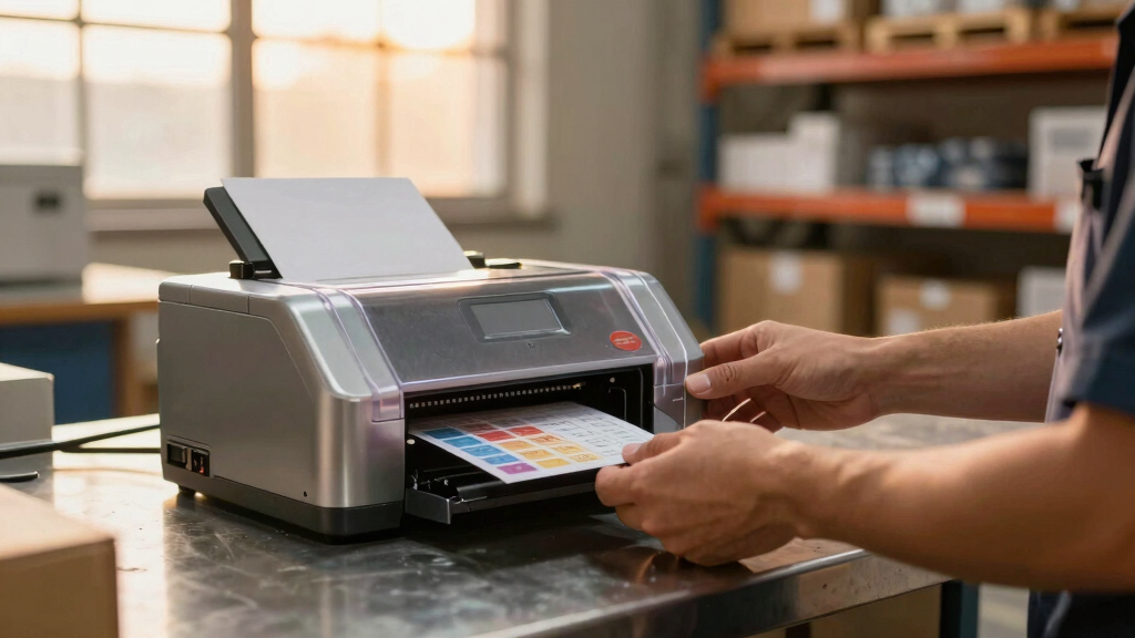 Industrial label printer for warehouse